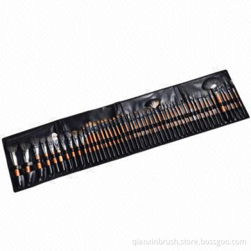 Professional 48-piece Makeup Brushes with Yellow Wooden Handle
